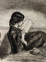 Reading by Lamplight by James Abbott McNeill Whistler