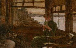 Study of Cathlene Newton in a Thames Tavern by James Jacques Joseph Tissot