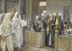 The Chief Priests Ask Jesus by What Right Does He Act in This Way by James Jacques Joseph Tissot