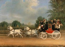 The London Faringdon Coach Passing Buckland House, Berkshire by James Pollard