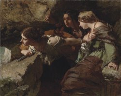Courage, Anxiety, And Despair Watching The Battle by James Sant