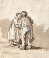 A Boy And Girl Conversing by James Ward