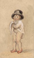 A Little Boy with Red Shoes (child with Red Shoes And a Top Hat) by James Ward