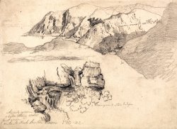Studies of a Hilly Coast, And a Rocky Waterfall by James Ward