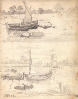 Studies of Boats on a Riverside by James Ward