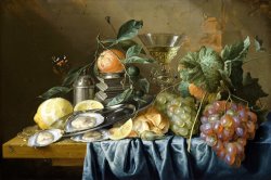 Still Life with Oysters And Grapes by Jan Davidsz de Heem