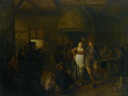 A Tavern Interior with a Bagpiper And a Couple Dancing by Jan Miense Molenaer