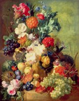 Still Life with Flowers and Fruit by Jan van Os