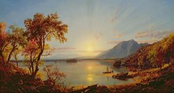 Sunset - Lake George by Jasper Francis Cropsey