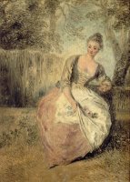 L'amante Inquiete by Jean Antoine Watteau