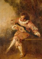 Le Donneur De Serenades (mezetin) by Jean Antoine Watteau