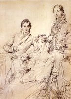 Jospeh Woodheda And His Wife, Born Harriet Comber, And Her Brother, Henry George Wandesford Comber by Jean Auguste Dominique Ingres