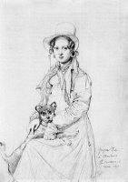 Mademoiselle Henriette Ursule Claire, Maybe Thevenin, And Her Dog Trim by Jean Auguste Dominique Ingres