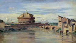 Castel Sant Angelo and the River Tiber by Jean Baptiste Camille Corot