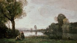 La Seine a Chatou by Jean Baptiste Camille Corot
