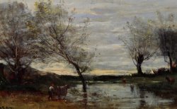 Paturages Marecageux by Jean Baptiste Camille Corot