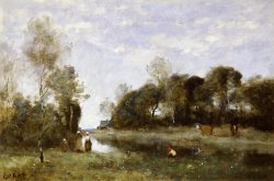 Souvenir of the Bresle at Incheville by Jean Baptiste Camille Corot