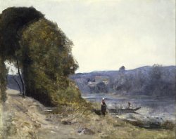 The Departure of The Boatman by Jean Baptiste Camille Corot
