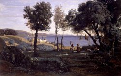 View Near Naples by Jean Baptiste Camille Corot