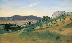 View of Olevano by Jean Baptiste Camille Corot