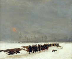 The War of 1870 An Infantry Column on their Way to a Raid by Jean Baptiste Edouard Detaille