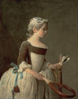 Girl with Racket and Shuttlecock by Jean-Baptiste Simeon Chardin