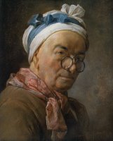 Selfportrait with Glasses by Jean-Baptiste Simeon Chardin