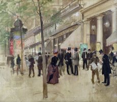 The Boulevard Montmartre and the Theatre des Varietes by Jean Beraud
