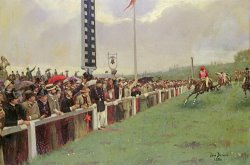 The Course At Longchamps by Jean Beraud