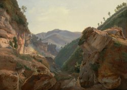 Mountain Landscape with Road to Naples by Jean Charles Joseph Remond