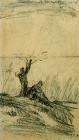 Figure Seated Under a Tree by Jean-Francois Millet