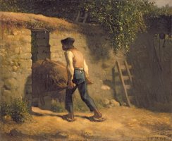 Peasant with a Wheelbarrow by Jean-Francois Millet