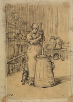 Study for Woman Churning Butter by Jean-Francois Millet