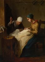 The Young Seamstress by Jean-Francois Millet