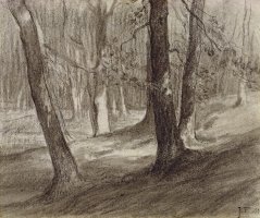 Trees In A Forest by Jean-Francois Millet