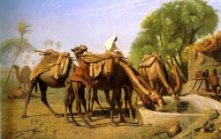 Camels at The Trough by Jean Leon Gerome
