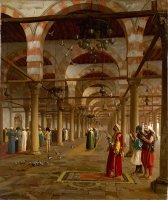 Public Prayer in The Mosque of Amr, Cairo by Jean Leon Gerome