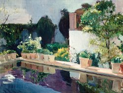 Palace of Pond, Royal Gardens in Seville by Joaquin Sorolla y Bastida
