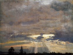Cloud Study with Sunbeams by Johan Christian Dahl