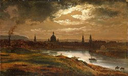 Dresden by Moonlight by Johan Christian Dahl