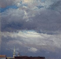 Gewitterwolken Uber Dem Schlossturm Von Dresden by Johan Christian Dahl