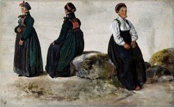 Studies of Female Costumes From Luster in Sogn by Johan Christian Dahl