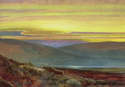 A Lake Landscape At Sunset by John Atkinson Grimshaw