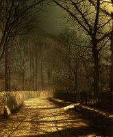 A Moonlit Lane by John Atkinson Grimshaw