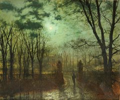 At the Park Gate by John Atkinson Grimshaw