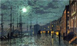 City Docks by Moonlight by John Atkinson Grimshaw