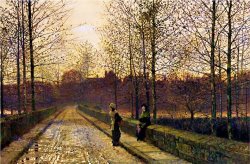 In The Golden Gloaming by John Atkinson Grimshaw