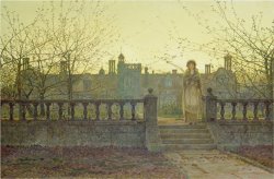 Lady Bountifulle Leaving a Retirement Home in The Evening Autumn Sun 1884 by John Atkinson Grimshaw