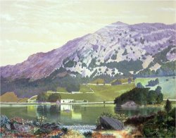 Nab Scar From The South Side of Rydal Water Heather in Bloom September 1864 by John Atkinson Grimshaw