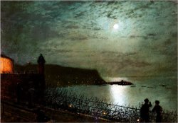 Scarborough by Moonlight From The Steps of The Grand Hotel by John Atkinson Grimshaw